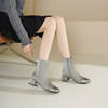 Westory2025年冬季方头中跟玛丽珍包腿靴小香风拼接短靴W25DS85201 商品缩略图1