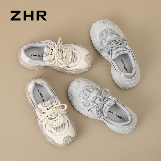 ZHR厚底增高运动凉鞋女2025新款网面透气户外老爹鞋溯溪登山鞋 商品图2