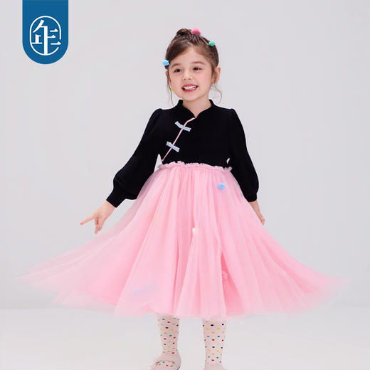 年衣童装女童连衣裙25秋冬新款儿童新中式甜美甜力啵啵连衣裙 商品图2