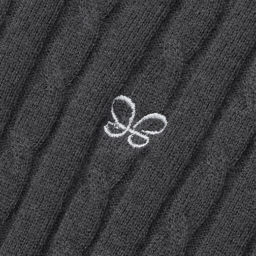 【2件9折】【Petit Bari】(多色)高级拼色假两件半开领绞花针织衫上衣羊毛 商品图9