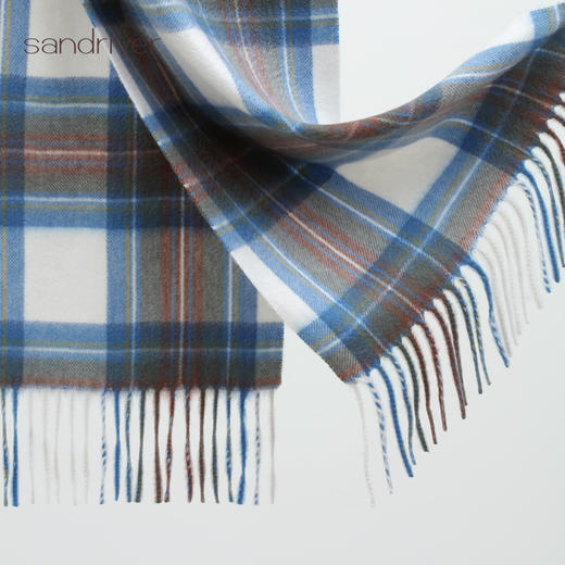 蓝格羊绒格子围巾 SJF95P600A 商品图2