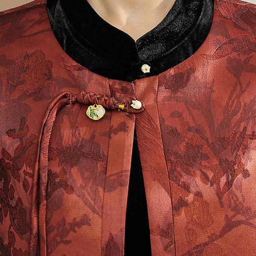 QYM CS25C60-1-Y新中式国风套装印花马甲小衫裤子洋气三件套 商品图3