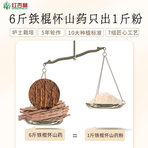 【红杏林】铁棍怀山药粉252g（12g*21条） 零添加 6斤铁棍怀山药出一斤粉 商品图4