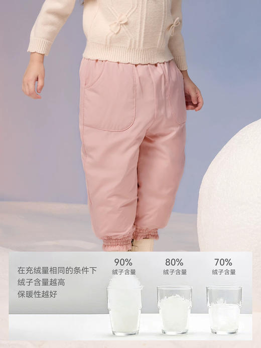 Domiamia 男女宝宝羽绒长裤 秋冬款户外鹅绒保暖加厚工装裤 商品图0