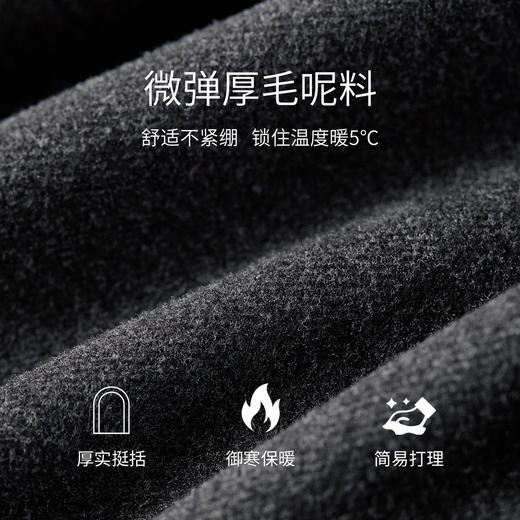 【内购】【御寒保暖】通勤高腰立体单褶显瘦显腿长微弹厚毛呢锥形九分裤-153KL0167 商品图4