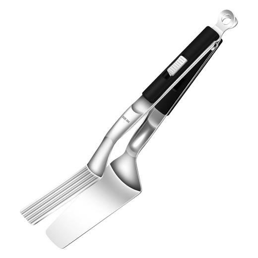 【跨境出口烤肉夹】加厚304不锈钢烤肉夹多用途食品夹加长隔热烧烤夹家用宽头牛排夹 商品图4