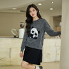 奢姿大码女装2025秋季气质可爱熊猫图案针织衫胖妹妹时尚圆领上衣9553669916 商品缩略图2