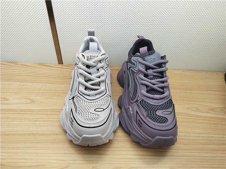 2024豪行春季新款24177052运动休闲中跟女单鞋网鞋专柜正品老爹鞋