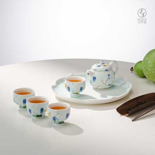 万仟堂陕历博联名款五代莲香·成套陶瓷茶具 商品图1