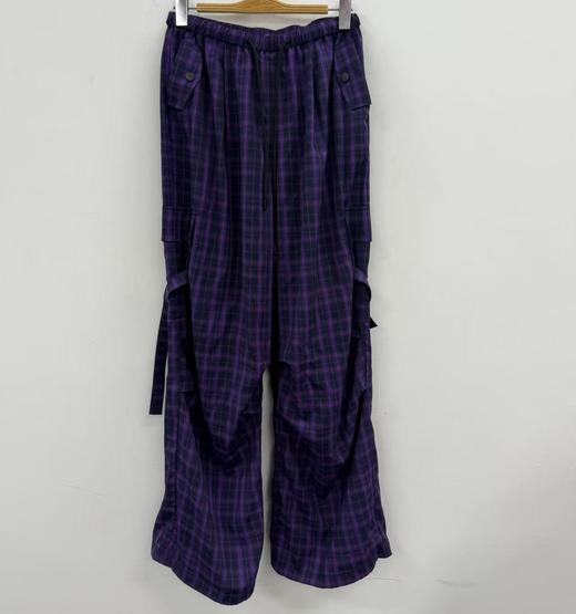 NC松紧腰抽绳格子工装裤50710（紫）夏季953020340321 商品图1