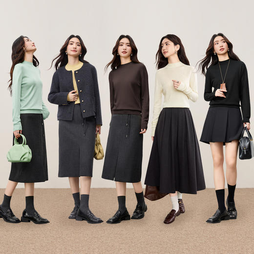 【内购】【莱赛尔山羊绒】无缝一体48支山羊绒绵羊毛可机洗半高领针织毛衣-W53EF2794 商品图2