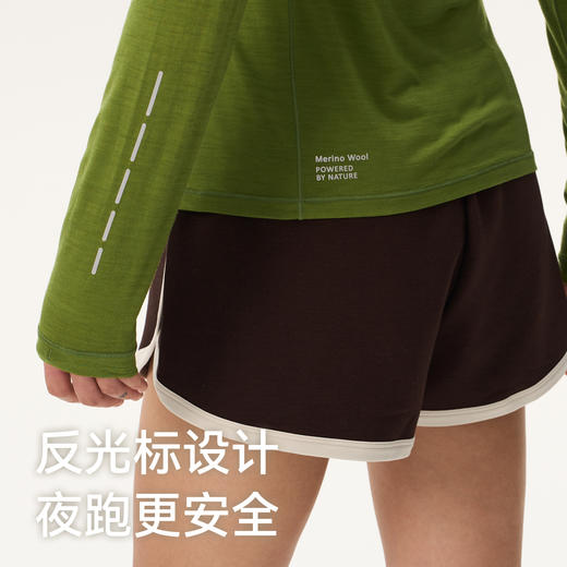 灰壳美利奴羊毛速干衣跑步夜间反光户外登山美丽诺长袖男女款 商品图1
