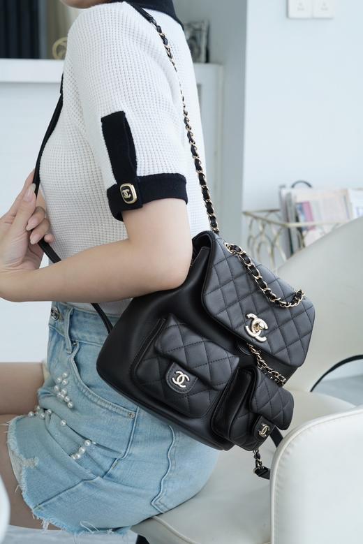 香奈儿- 23A新款  Duma双肩 光面牛皮  双尺寸 黑色（LZ*MM） 商品图6