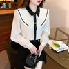 娃娃领长袖衬衫女春秋2025新款设计感小众打底衫高端气质雪纺上衣 商品缩略图3