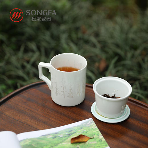 竹影清风玲珑盖杯 商品图0