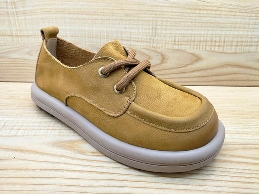 2024春季新款豪行真皮女鞋24112305时尚平底系带舒适休闲单鞋 商品图0