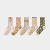 耐尔 精梳棉驼绿花朵组合女袜 E2704B 商品缩略图4