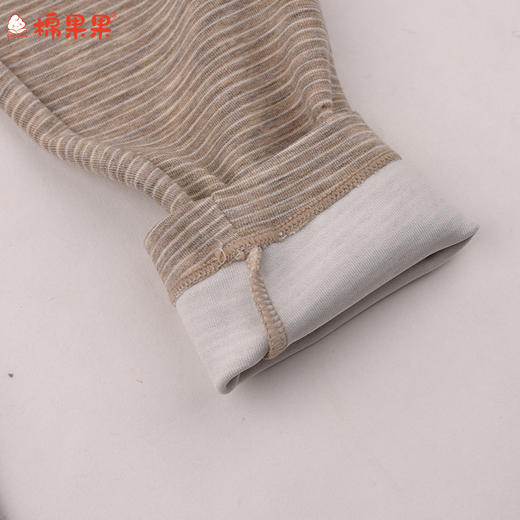 棉果果冬季新品卡其色条纹保暖100-120码打底保暖打底裤M401200425709 商品图2