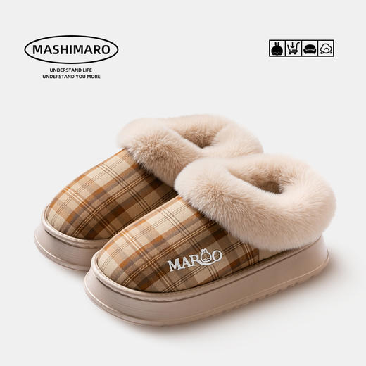 【YW】无忧购59元2双情侣棉拖鞋流氓兔秋冬厚底防滑保暖包跟棉鞋（截单后7天发货) 商品图5