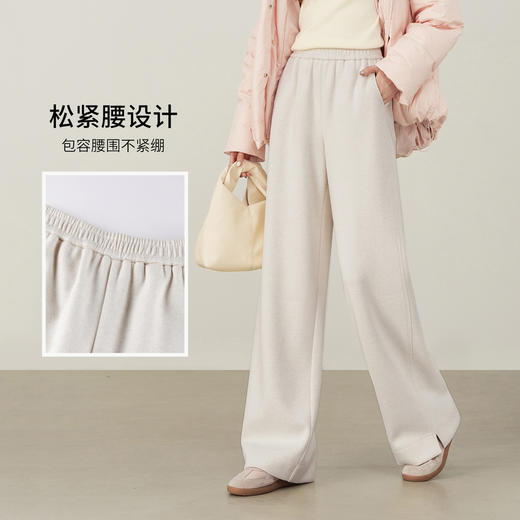 【内购】【显瘦易搭】都市通勤梨型身材松紧腰微弹针织直筒长裤-153K58813 商品图2