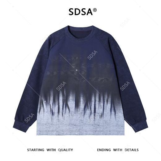 SDSA男士秋冬新款痞帅男装潮牌渐变刺绣图案圆领卫衣百搭复古上衣 商品图1