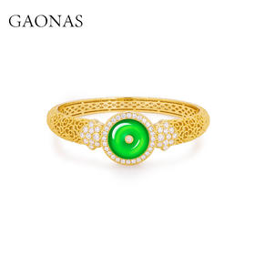 GAONAS  四方和美 中式金色平安手镯11576SGO
