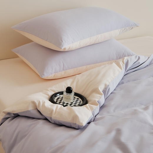 【热卖推荐】自然醒A类全棉贡缎磨毛双拼色四件套（赠礼盒包装）HS 商品图11