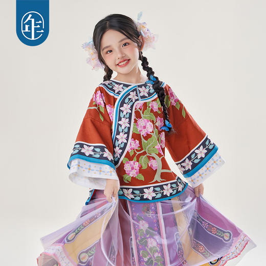 【年衣】童装女童旗袍汉服2025年秋季新款国风唐装上衣外套儿童格格服花鼓隆咚旗装上衣 商品图0