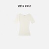 COCO ZONE 宽圆领修身舒适短袖针织打底T恤 23C18520 商品缩略图0