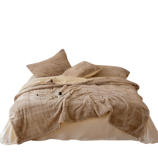 【毛绒盖毯】兔毛绒盖毯秋冬加厚毛毯办公室午休毯沙发盖毯纯色新 商品图4