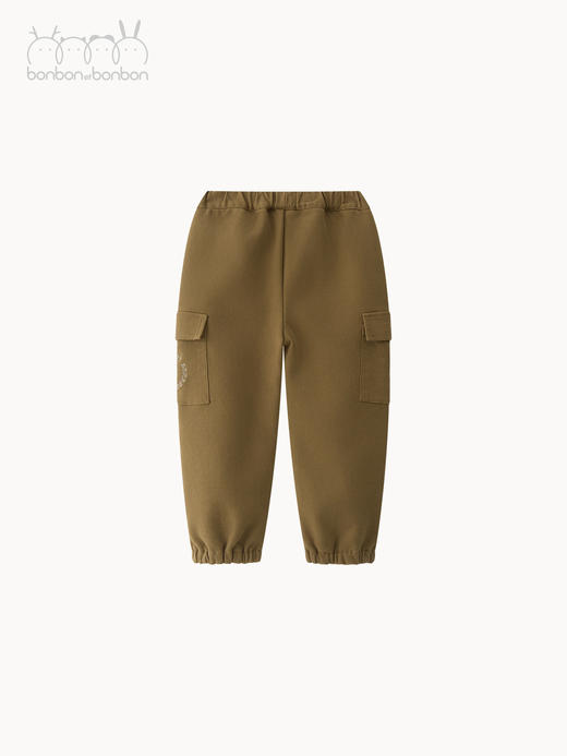 亚麻棕加绒收口长裤 商品图1