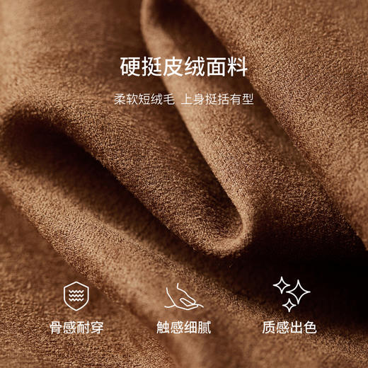 【内购】【撞色浮雕扣】气质通勤圆领长袖皮绒外套-153W80383 商品图4