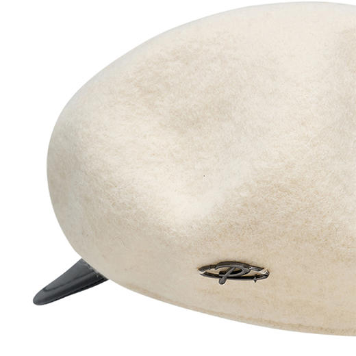 【2件9折】【Petit Bari】(多色)设计感皮质帽檐羊毛贝雷帽画家帽 商品图8