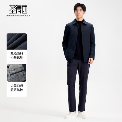 含桑蚕丝填充 翻领棉衣 商品图3