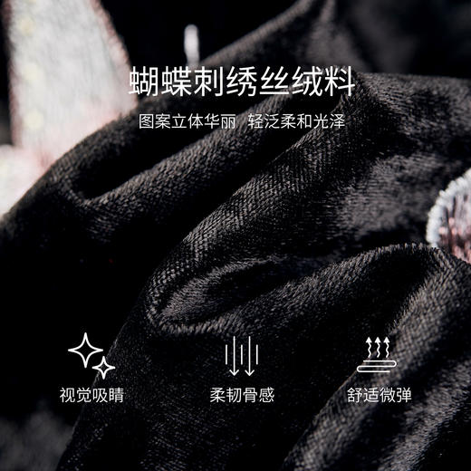 【内购】【重工蝴蝶刺绣】优雅名媛宴会V领盘扣珠扣短款丝绒国风马夹-Q53JE3554 商品图4