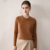 「自」全新升级【铂金会员514/天猫699/差价185】(55800)洛诗琳新款竖条100%羊绒衫2025秋冬圆领套头纯色修身毛衣女 商品缩略图3