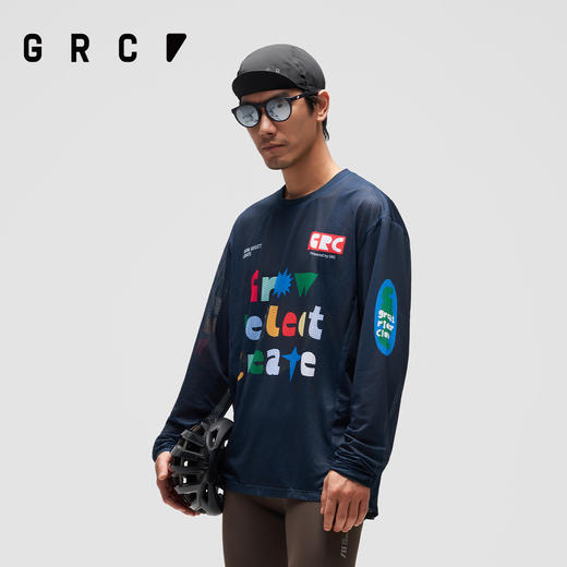 GRC桀骜无尽通勤系列多彩力量公路自行车口袋骑行长袖上衣T恤男女 商品图4