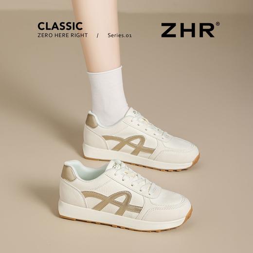 ZHR复古厚底德训鞋女2025秋季超软百搭小白鞋增高轻便休闲运动鞋 商品图8
