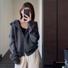 【高品质五明治空气层连帽卫衣】宽松韩版拉链开衫 减龄连帽卫衣 简约百搭 商品缩略图1