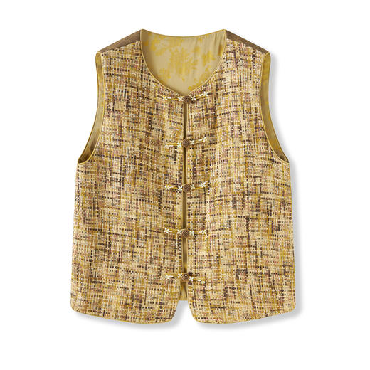 洛诗琳法式粗花呢小香风马甲上衣2025秋季新中式国风上衣wl03928 商品图4