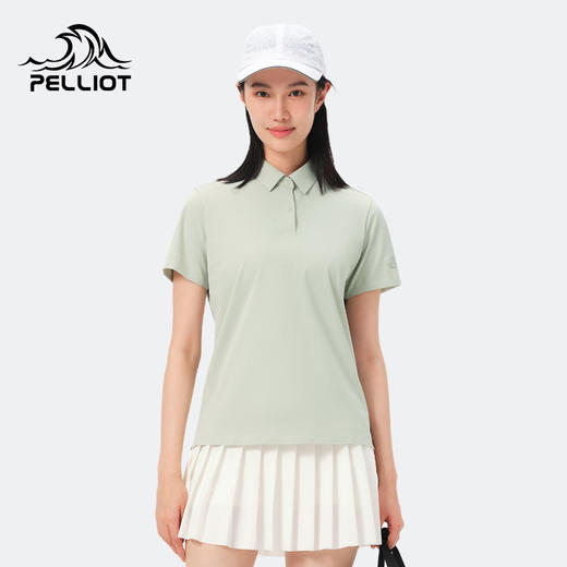 伯希和T恤速干衣女户外运动登山徒步跑步透气抗菌短袖休闲Polo衫 商品图0