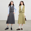 【内购】【免搭配套装】通勤双排扣翻驳领不规则马夹&松紧高腰A字百褶裙-153ZA2894 商品缩略图2