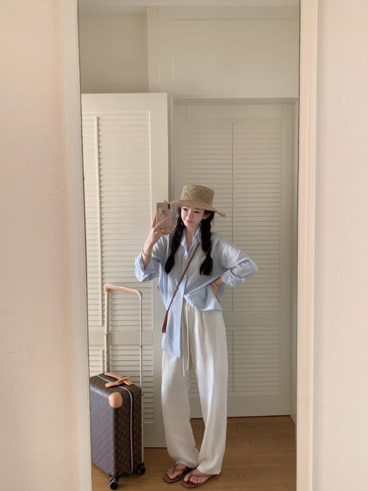 金蘑菇菇 la trouvaille夏日天丝亚麻汤汤裤  / 窄腿版型 商品图1