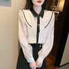 娃娃领长袖衬衫女春秋2025新款设计感小众打底衫高端气质雪纺上衣 商品缩略图2