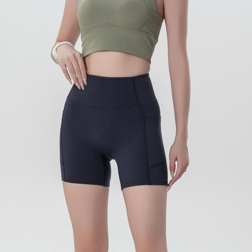 Gymicon能量符号 lulu同款瑜伽四分裤女高腰提臀紧身骑行裤速干口袋健身运动短裤YAKZ2548 商品图2