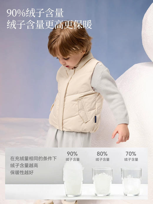 Domiamia 男女宝宝中开羽绒马甲 春秋冬款外穿内搭鹅绒保暖背心 商品图0