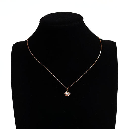 【天然正品】I DOAU750玫瑰金时尚设计款皇冠造型钻石吊坠项链女士060925NJS26现售价：1280特价 商品图6