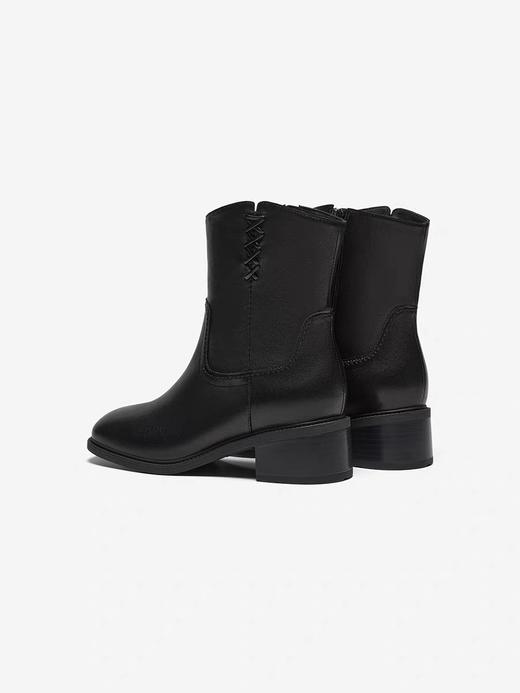 【云粉节】 【拔佳】BF楼Bata西部靴女2025冬款羊皮百搭复古粗跟时装牛仔靴ATO48DZ5     吊牌价1459 活动价999 商品图2