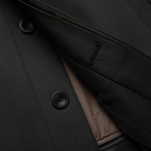 圣得西男士可拆卸内胆夹棉中长夹克2025秋季新款扛皱易打理外套 商品图10