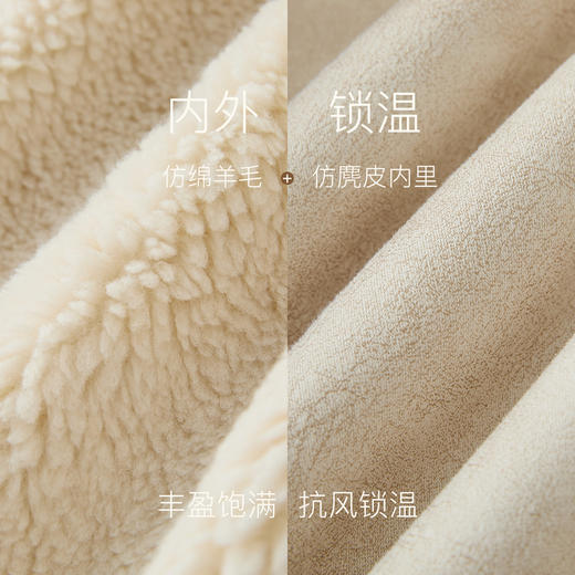 三彩2025冬季新款环保皮草连帽毛毛外套中长宽松仿皮草M 商品图3